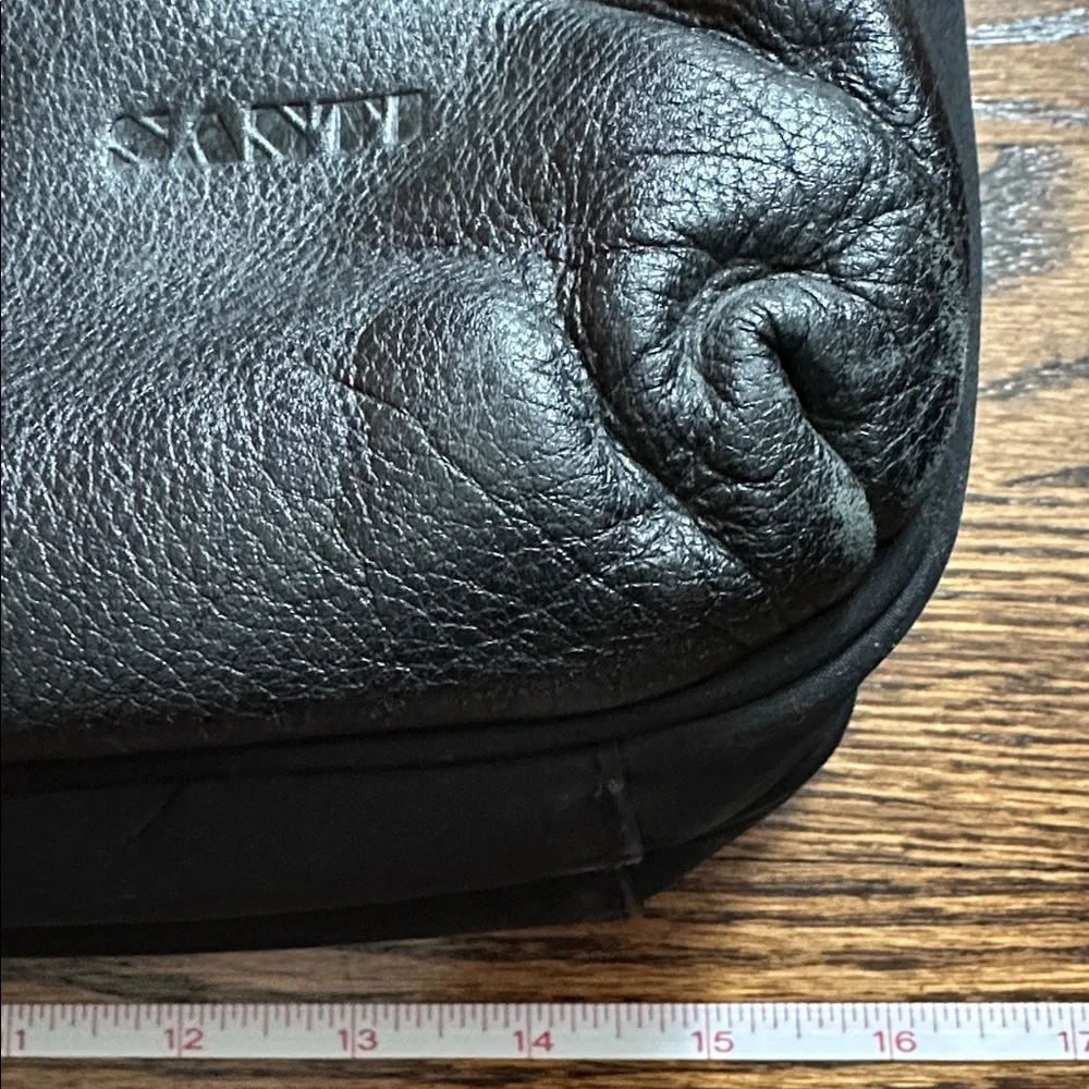 Santi Black Leather Laptop Bag 16”x12”5” with many pockets